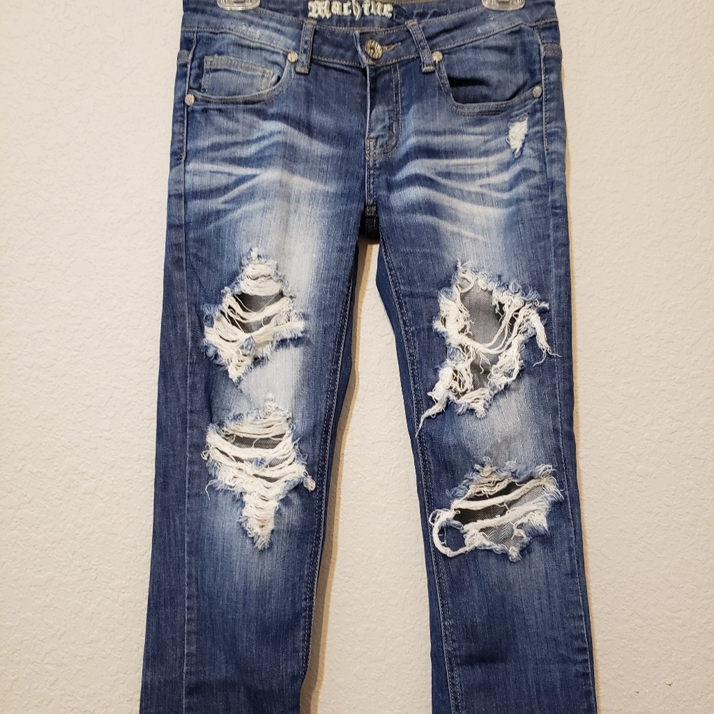 Machine Brand cuffed destroyed jeans Jr's size 5
